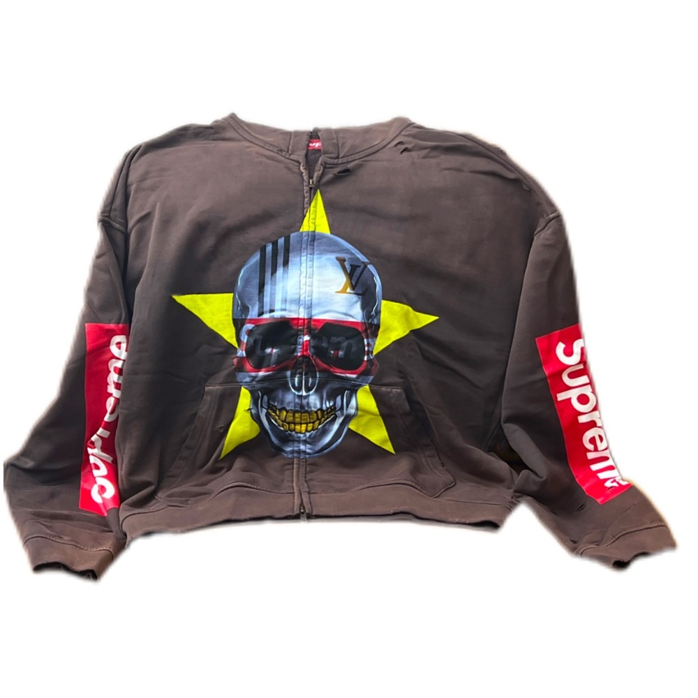 Supreme - LV Skull Hoodie Washed Distressed